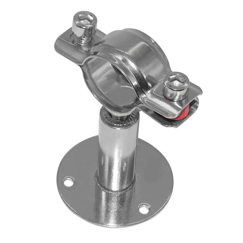 Beduan 3/4 in stainless steel pipe clamp with base plate for wall or ceiling mounting; adjustable 19–21 mm.