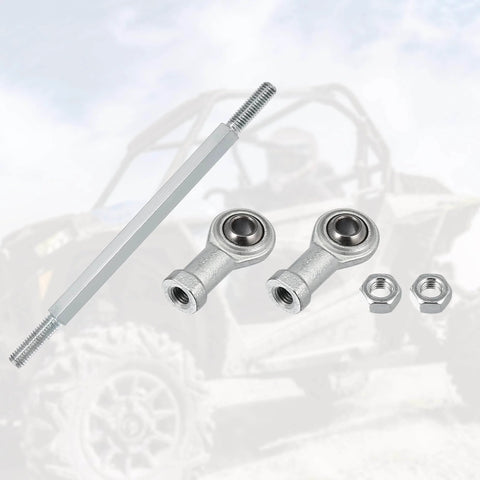 160mm Adjustable Steering Tie Rod Ball Joint with 8mm Hole, Carbon Steel Steering and Suspension Link for 49cc Go Kart, Silver, Set of 2