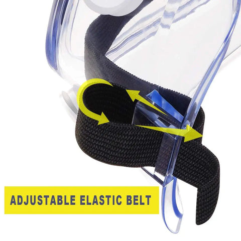 Close-up of adjustable strap on Two Pack Anti Fog Safety Goggles With Adjustable Fit And Lightweight Lenses.