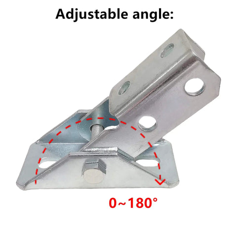 Adjustable Brace Fitting With 180 Degree Turn Joint Connector Bracket For One Half Inch Bolts In One And Five Eighths Inch Strut Channel