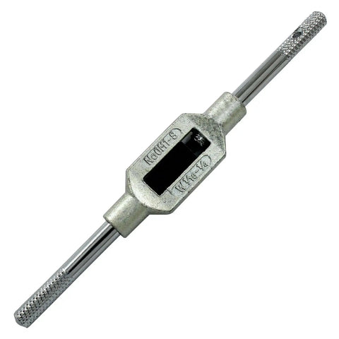 Adjustable Tap Wrench Handle For Metric M1 To M10 And W1 16 To 3 8 Thread Tap Holder Reamer Hand Tapping Tool, chrome plated tool steel.