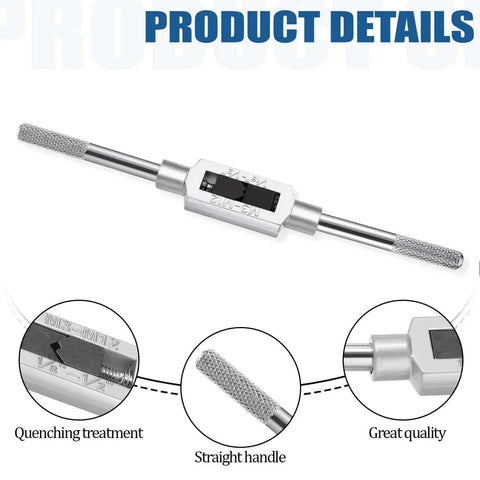 Adjustable Tap Wrench Handle For Machinists 1 Sixteenth Inch To 1 Half Inch Durable Alloy Steel Reamer Wrench Pro Grade