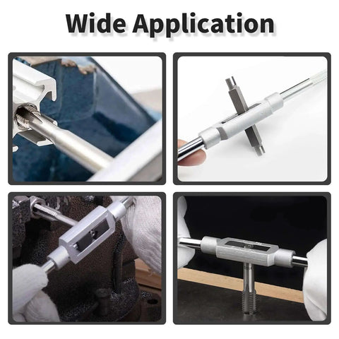 Adjustable Tap Wrench Handle For M1-M12 And W1/16-1/2 Reamers Go-To Heavy Duty Metalworking Tapping Tool in use settings