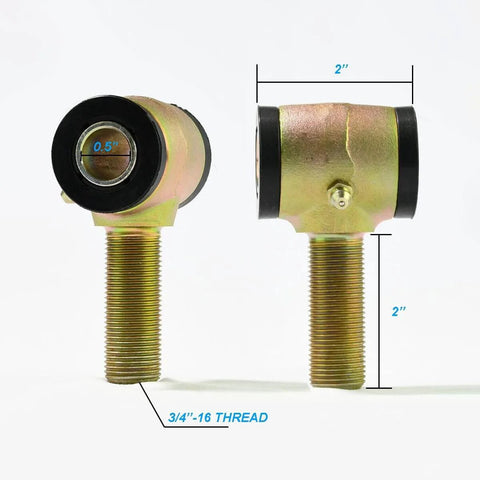3/4 Threaded Bushing Kit for 4 Link Suspension, 0.750 Adjustable Chromoly Bushings with dimensions and polyurethane inserts