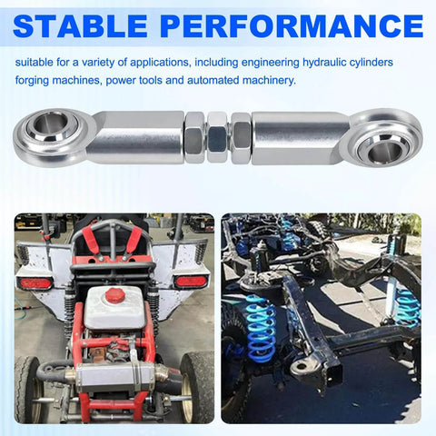 Adjustable 3/8-24 Thread Turnbuckle with 3/8 Bore Heim Joints Rod End Set shown installed on machinery for precision motion control