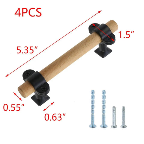 Adjustable Wood Cabinet Handles Set Of 4 With Screws For Drawers And Wardrobes Modern Double Hole Furniture Pulls Smooth Finish