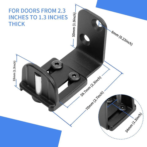 Two Pack Adjustable Barn Door Floor Guide With Bearing Design Black 360 Degree Rotating Wheels Reduce Friction And Noise