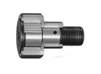 Single CRE16V eccentric collar cam follower, full complement high-carbon steel, cylindrical outer ring, shielded, screwdriver slot.