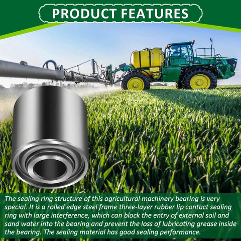 Double Row Planter Bearing 5203KYY2 Angular Contact HD Seal with John Deere planter in background, featuring grassy field