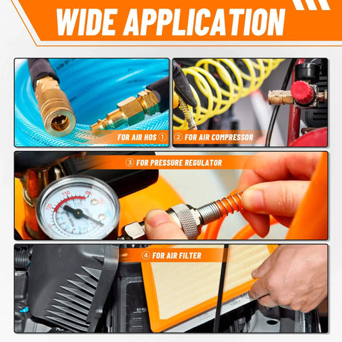 Image showing Must Have Pro Grade 12 Piece Air Compressor Accessories Kit With Six Foot Hybrid Hose And Quick Connect Fittings being used.