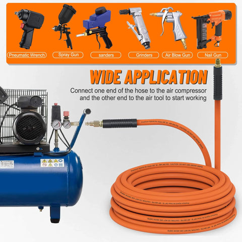 Must Have Pro Grade 12 Piece Air Compressor Accessories Kit With Six Foot Hybrid Hose And Quick Connect Fittings illustration
