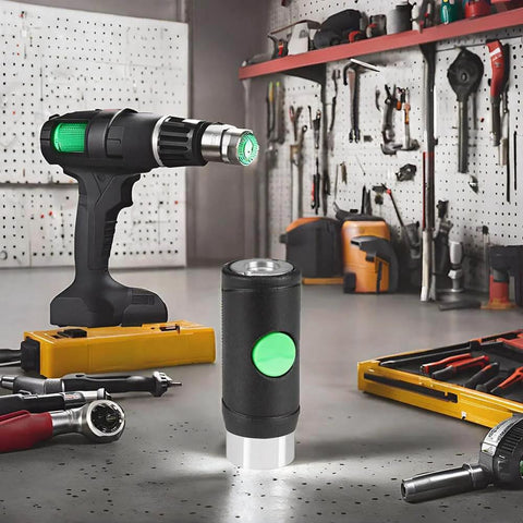 One Quarter Inch Female Industrial Air Coupler With Push Button Safety Quick Disconnect IM Type in workshop setting
