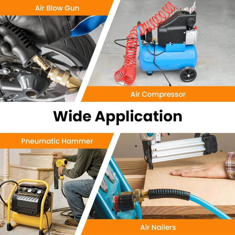 Various pneumatic tools, air blow gun, air compressor, pneumatic hammer, and air nailers, demonstrate wide application.