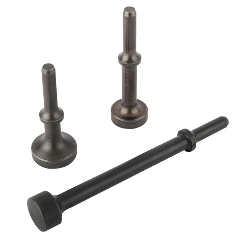 Air Hammer Bit Set Four Piece Including Three 0.401 Inch Shank Pneumatic Chisel Bits And One Spring For Metal Plate Forming