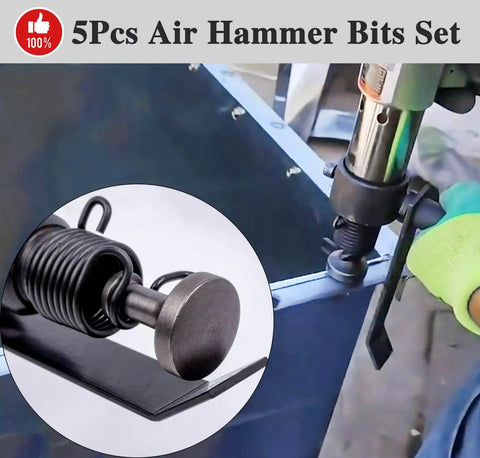 Using the 5-Piece Smoothing Air Hammer Bits Set With Extended Length Pneumatic Hammer Bit for metal work installation.