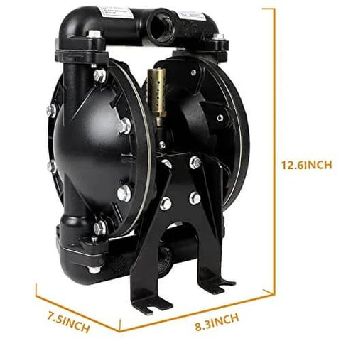 Front view of Air Operated Double Diaphragm Pump QBY4-25L 1 inch Outlet 35 GPM Pneumatic Transfer Max 120 PSI for industrial use