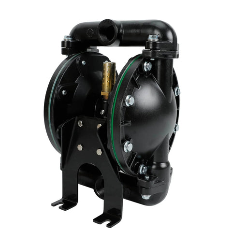 Air-Operated Double Diaphragm Pump, 35 GPM Dual Diaphragm Air Pump Pneumatic Waste Oil Transfer Pump for Chemical, black design