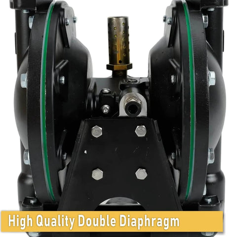 Air-Operated Double Diaphragm Pump, 35 GPM Dual Diaphragm Air Pump front view, heavy-duty construction