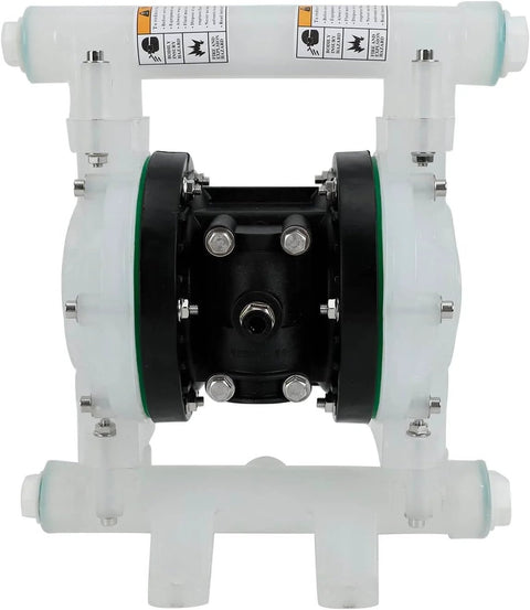 Air Operated Double Diaphragm Pump, 12 GPM Dual Diaphragm Air Pump Pneumatic Waste Oil Transfer Pump for Chemical, front view