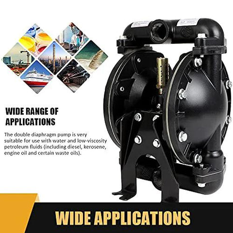 Air Operated Double Diaphragm Pump QBY4-25L 1 inch Outlet 35 GPM Pneumatic Transfer Max 120 PSI industrial chemical use