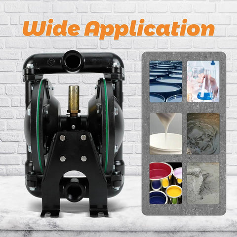 Air-Operated Double Diaphragm Pump, 35 GPM Dual Diaphragm Air Pump Pneumatic Waste Oil Transfer Pump for Chemical applications.