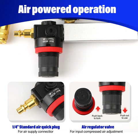 Gnhydxfe TU-21 engine leak-down tester kit, blue, 1/4-inch air plug and regulator valve for automotive testing