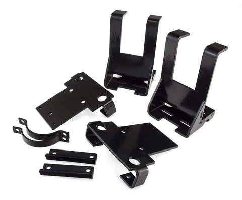 Premium air spring kit delivers up to 7500 lbs leveling, adjustable 5 to 100 psi for precise ride height, black metal brackets