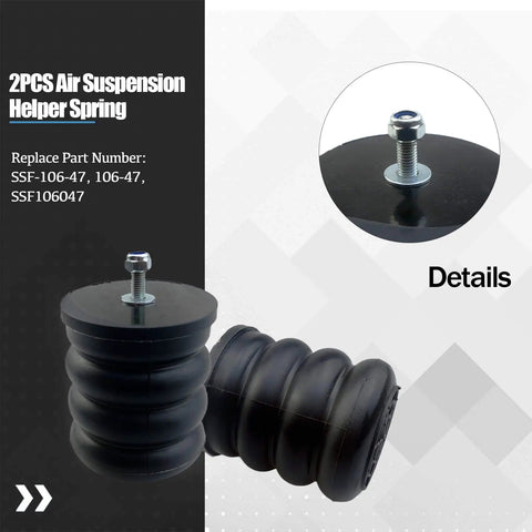 Air Suspension Helper Spring Kit 106-47 for Ford E-150 E-250 E-350 E-450 Vans and Mercedes Sprinter 2500 3500, Black