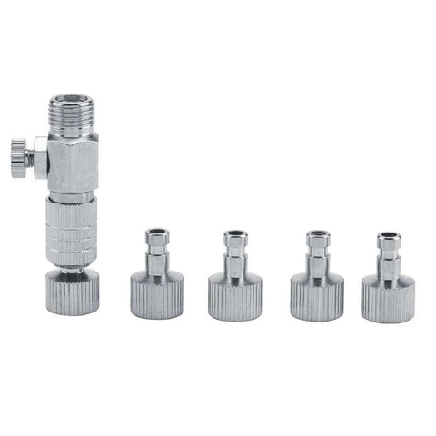 Harder Steenbeck Airbrush Quick Connect Quick Release Disconnect Adapter One Eighth Inch Male And Female Connections With Adjustable Control Valve