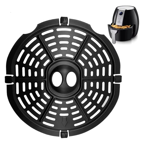 Compatible For Airfryer Basket Replacement Grill Pan Oven Baking Tool Air Fryer Parts Plate Tray Food Divider Kitchen Accessories(15.5X15.5CM), shown with air fryer