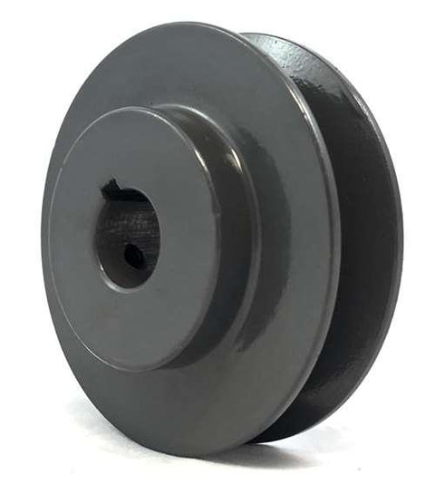 AK25 7/8" Inch Bore One Groove cast iron Solid Pulley with OD 2.5" inch ID 7/8" Inch for V-belts size 4L, A - VXB Ball Bearings