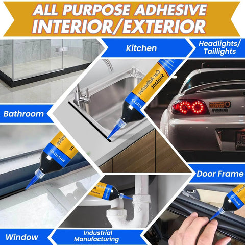 Automotive Black Silicone Sealant For Cars DIY Friendly Waterproof High Strength Flexible Crack Proof Caulk shown in various applications