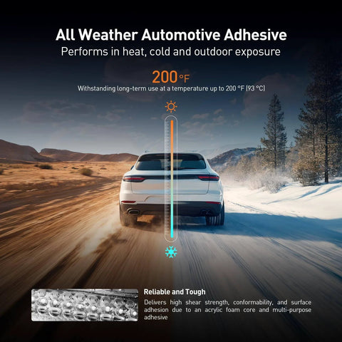 Heavy Duty Double Sided Mounting Tape 0.24 Inch By 15.4 Feet Waterproof Foam Adhesive for automotive in all weather