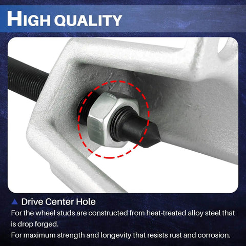 Close-up of the Duck Style Hub Grappler showing a nut and bolt on the Universal Front Hub Installer Puller Tool For FWD Cars Heavy Duty Axle And Wheel Hub Removal Device