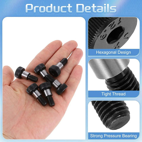 12 Pack Alloy Steel Shoulder Bolts With M8 Threads 10mm Shoulder Diameter And 10mm Shoulder Length Hex Socket Heavy Duty Fasteners