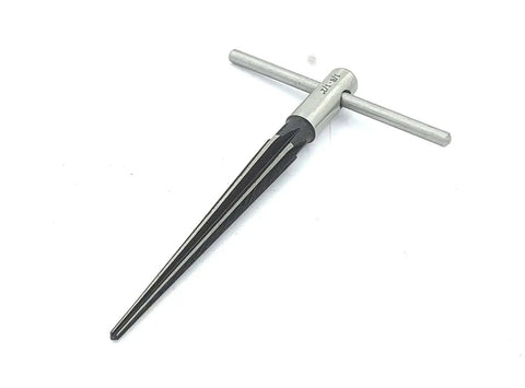 Hardened Alloy Steel Tapered Reamer To Align Holes And Deburr Burrs From One Eighth To One Half Inch For Precise Metalworking Pro Grade Tool With Precision Ground Edges And Industry Tested Hardness displayed on a white background