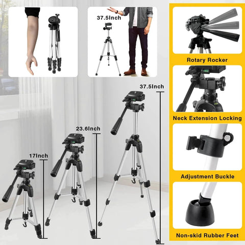 Laser Level with Tripod, Alloyman 4x360° Self Leveling Laser Level with adjustable tripod showing rotary rocker and rubber feet