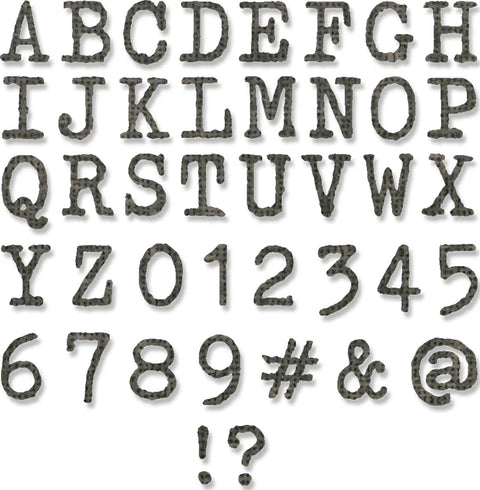 Alphanumeric Tiny Type Upper Thinlits Die Set 123 Pack For Cardmaking Journaling And Scrapbooking letters and numbers layout