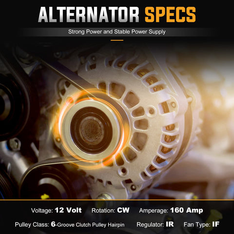 Close-up of 3.6L Alternator Replacement Beefed-Up Plug-And-Play For Avenger 2011-2014 Grand Caravan, details highlighted.
