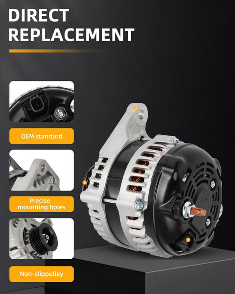 Alternator Replacement For Dodge Journey 3.5L 2009 2010 12V 150Amp S6 Pulley Direct Fit With OEM Part Numbers 290-5585