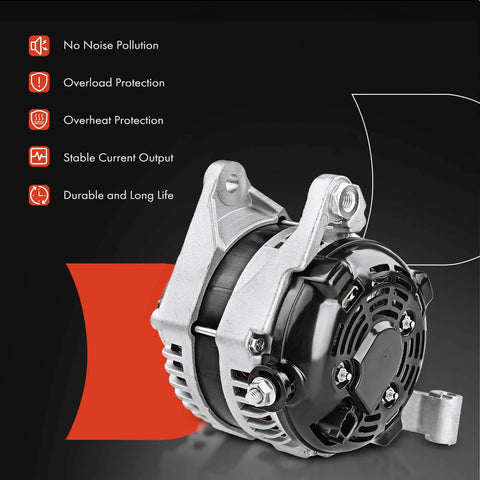 Premium Replacement Alternator Compatible With Dodge Ram 1500 Durango Dakota Mitsubishi Raider 3.7L 4.7L 12V 136A 6-Groove CW Pulley Replace 421000-0591 421000-0430