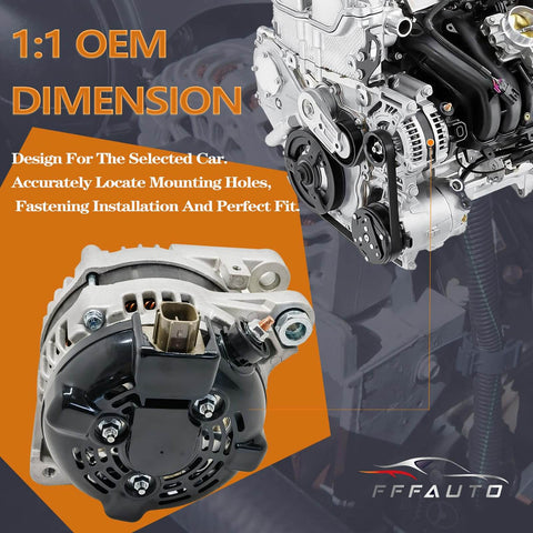 Drop In 2 Pin Alternator For 3.6L V6 Vehicles Including Grand Caravan Journey Town And Country 2011 2016 And 200 2011 2014 Easy Install Durable Replacement For Reliable Charging And Long Life, back view with connector detail.