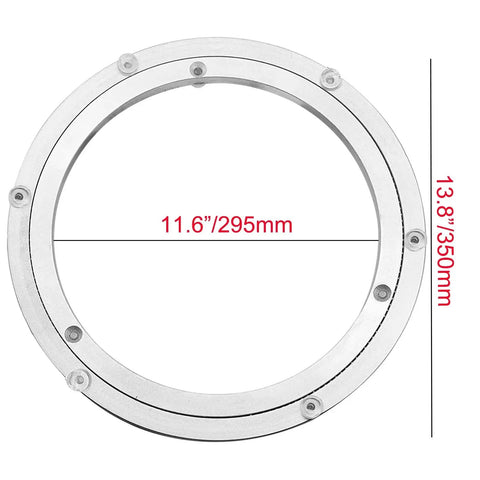 Heavy Duty Aluminium Alloy Turntable Bearing For Lazy Susan Rotating Plate With Smooth Swivel Action Dining Table Hardware, 350mm size view.