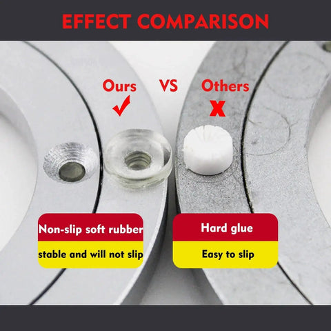 Effect comparison of non-slip soft rubber vs. hard glue on Heavy Duty Turntable Bearing For Lazy Susan Rotating Plate Made From Aluminium Alloy