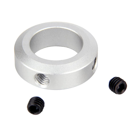 (4-Pack) 22mm Bore Shaft Collars, Aluminum Alloy Screw Style Clamping Collars, 35mm Outer Diameter, 10mm Width - Suitable for CNC Machines and Conveyor Systems, featuring a silver aluminum collar with screws.