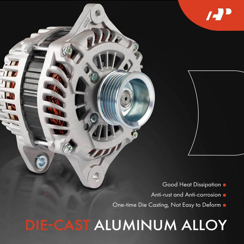 Alternator Replacement For Subaru Outback 2015 2016 2017 And Legacy 2015 2017 3.6L 12V 130A Six Groove Clockwise Pulley Fits 23700AA931 A003TJ3492 Direct Fit Replacement, made of aluminum alloy with die-cast construction