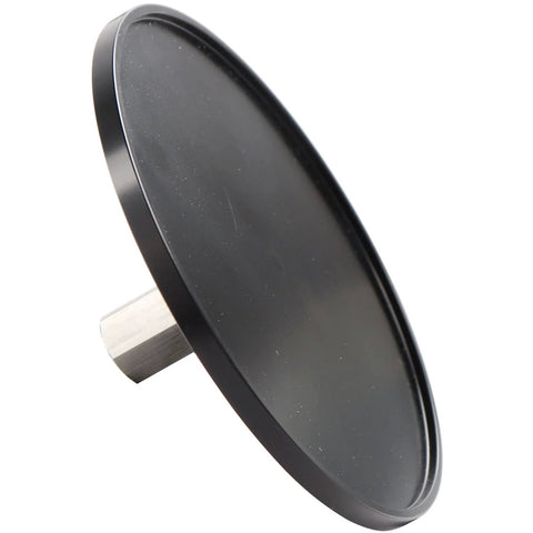 Suction cup with M8 screw stud, 3.75-inch diameter, aluminum alloy disc, black finish.
