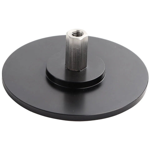 Suction cup adapter with M8 screw post, aluminum alloy, 3.75-inch diameter, black disk