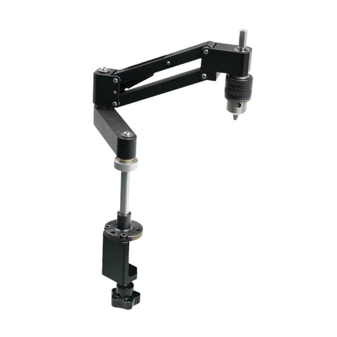 Aluminum Alloy Tapping Arm Cantilever Bracket with Universal Flexible Arm for drilling and threading, shown fully extended.