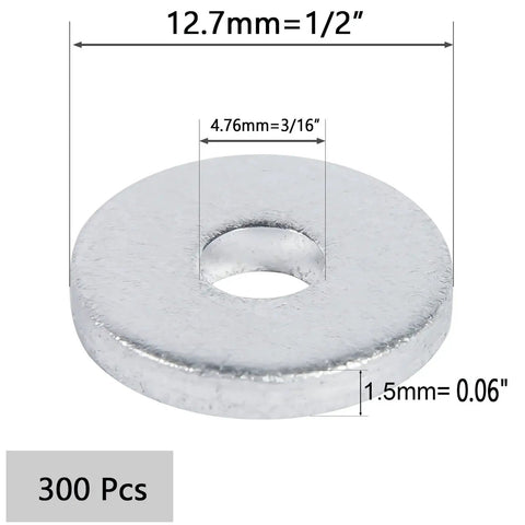 Aluminum Back Up Rivet Washer dimensions, ID 4.76mm, OD 12.7mm, thickness 1.5mm, Pack of 300